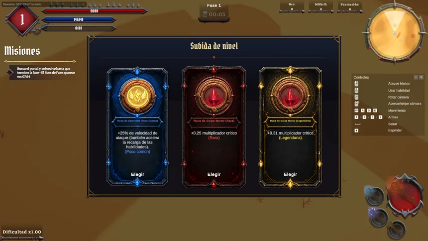 Subida de nivel: tres cartas para elegir
